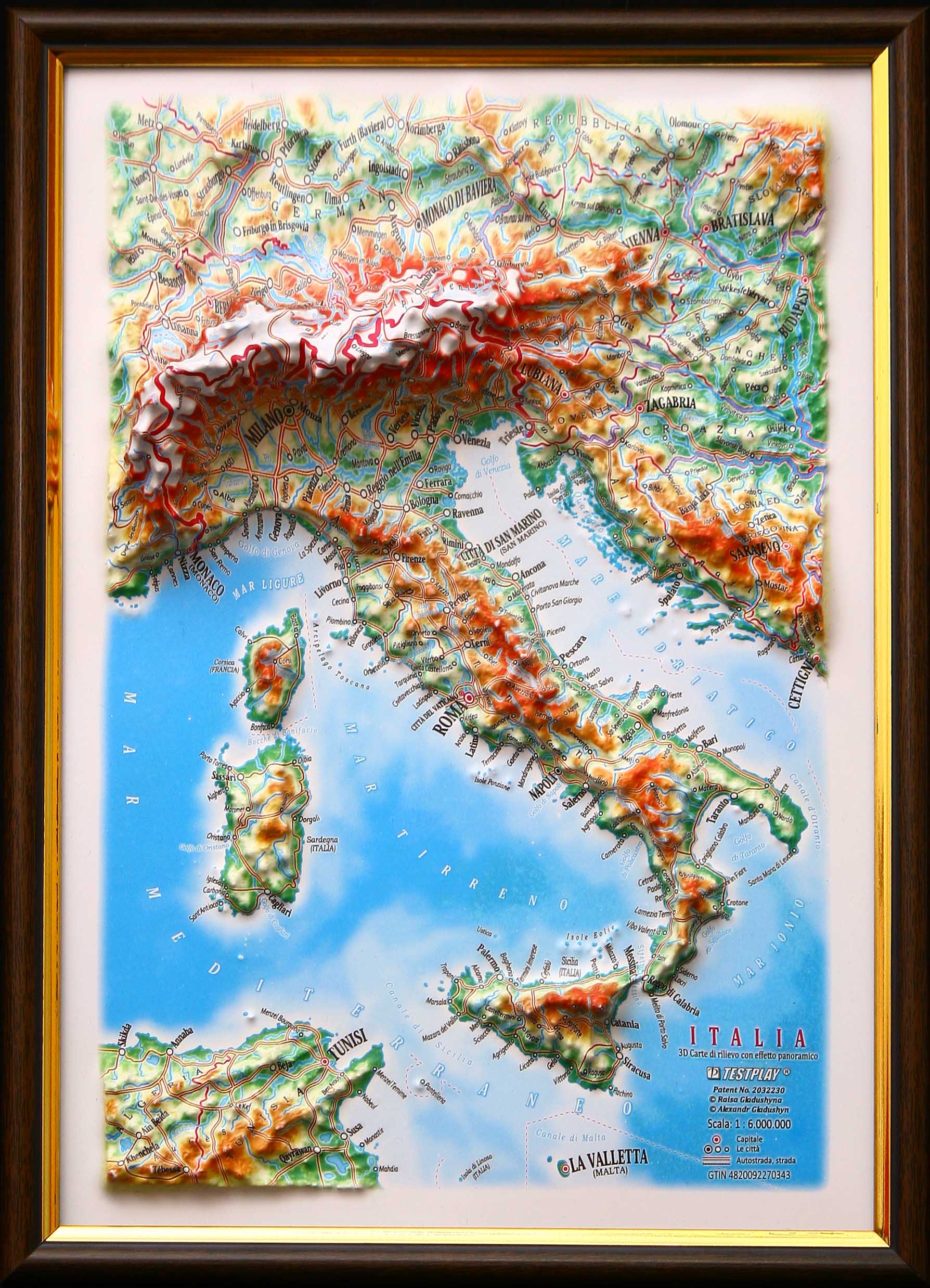 3d relief italy map decor testplay version gift