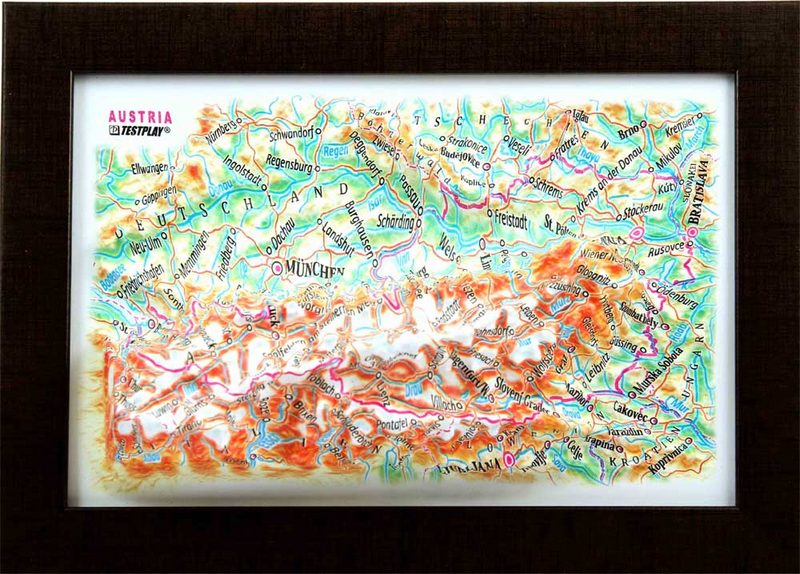 3d relief austria souvenir map decor testplay 3d magnet fridge