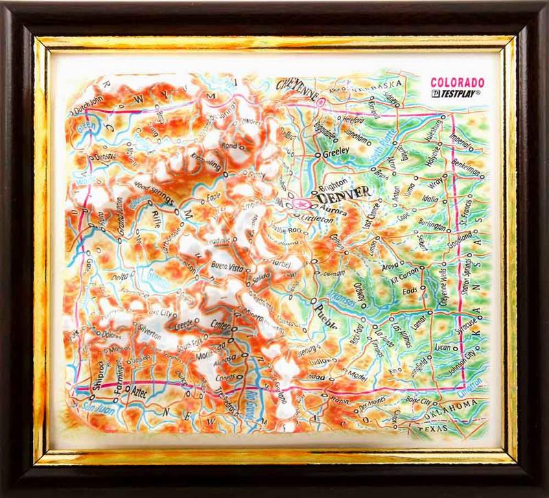 3d relief colorado souvenir map decor testplay 3d magnet fridge