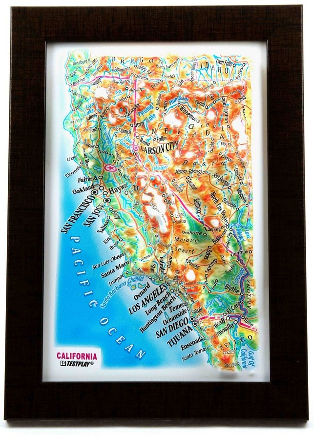 3d relief california souvenir map decor testplay 3d magnet fridge