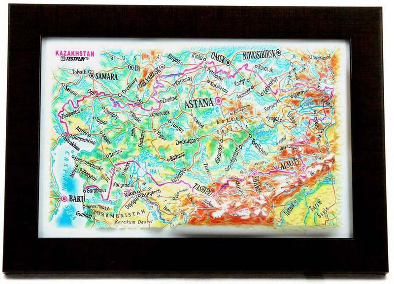 3d relief kazachstan souvenir map decor testplay 3d magnet fridge