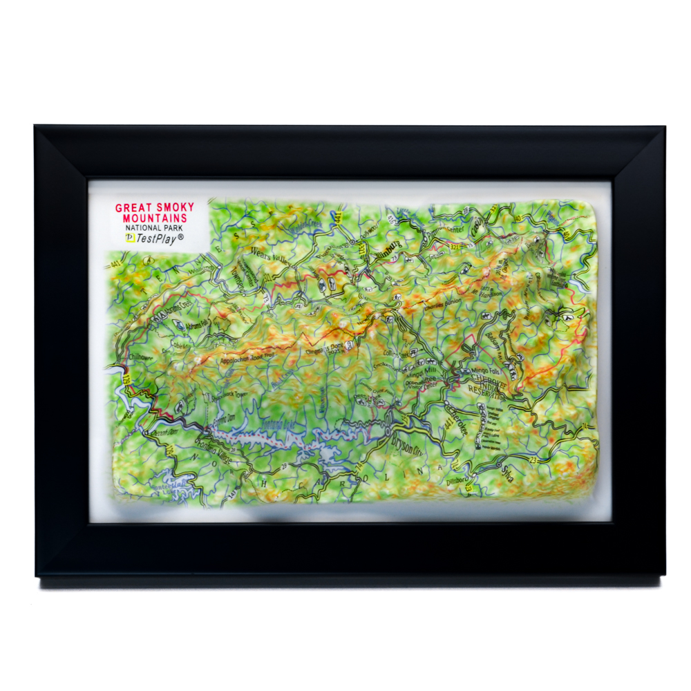 3d relief great smoky mountains souvenir map decor testplay 01