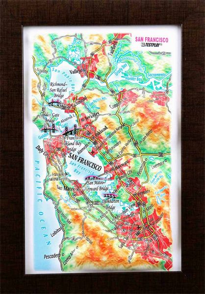 3d relief san francisco souvenir map decor testplay 3d magnet fridge
