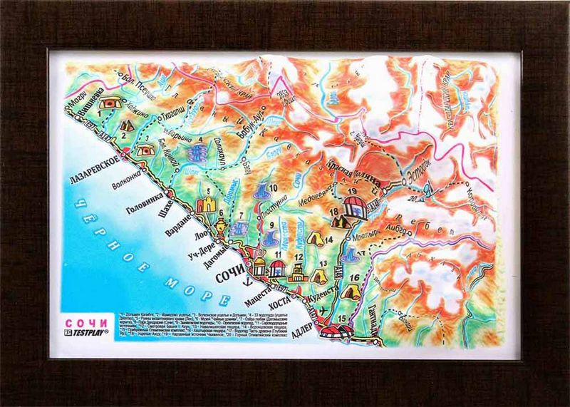3d relief sochi souvenir map decor testplay 3d magnet fridge th