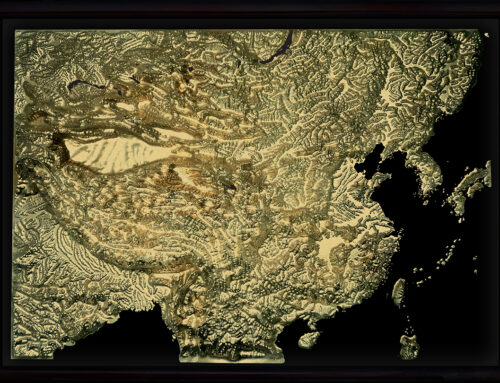 Decorative CHINA 3D Map Black & Gold