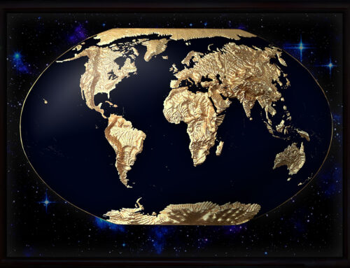 Decorative World 3D Map Gold&Black